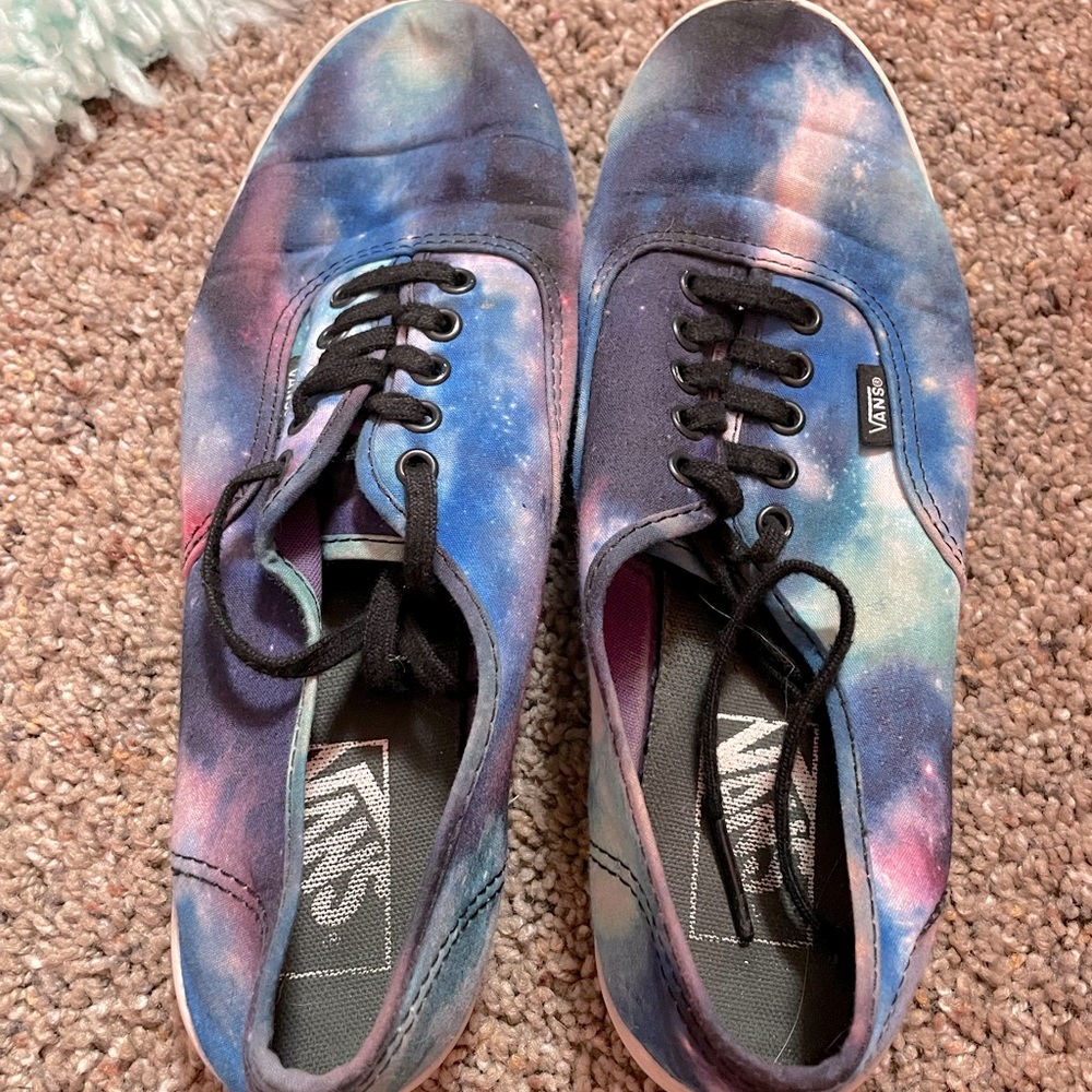 vans, size 8, purple and blue